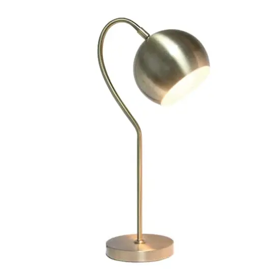 Lalia Home 20" Curved Table Lamp with Dome Shade Antique Brass {3}