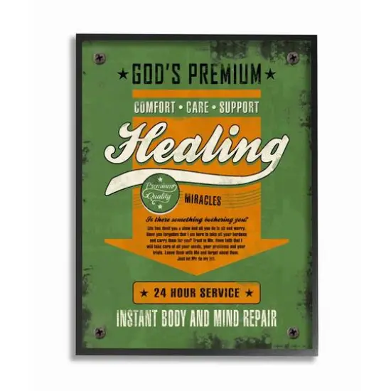 Stupell Industries Healing Miracles Religious Retro Black Framed Wall Art {1}