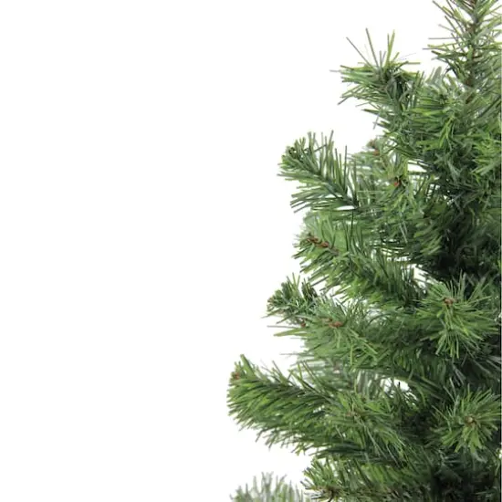 18" Unlit Mini Canadian Pine Medium Artificial Christmas Tree with Faux Wood Base {4}