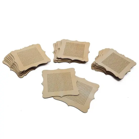 S&S Worldwide&reg; 6.5" x 6.5" Unfinished Wood Stitching Plaque, 24ct. {1}