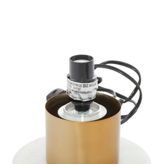 16" White Metal Modern Table Lamp {6}