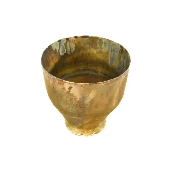 Antique Brass Finish Metal Planters Set, 3ct. {5}