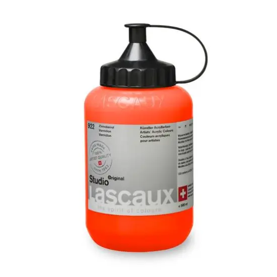 Lascaux Studio Acrylic Paint, 500mL 922 Vermilion {4}