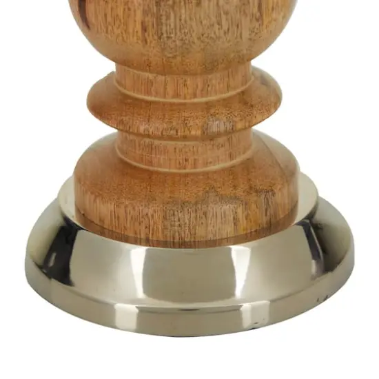 Silver Wood Candle Holder Set {4}