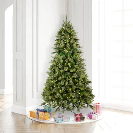 6.5ft. Pre-Lit Cashmere Pine Artificial Christmas Tree, White LED Lights {3}