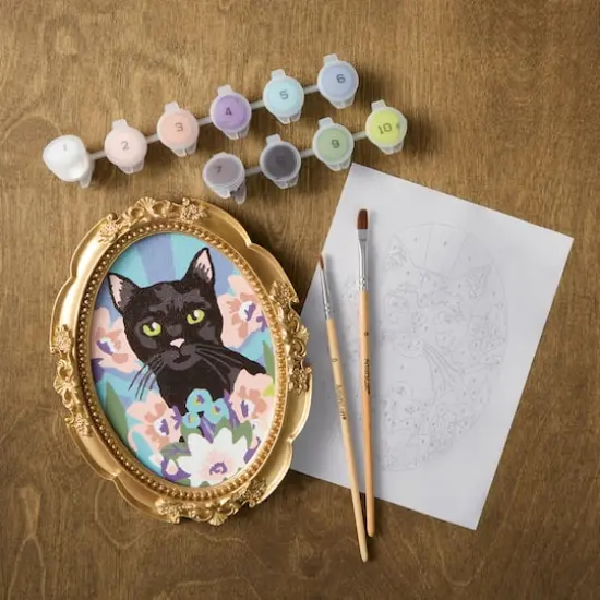 Cat with Florals Paint-by-Number Framed Mini Kit by Artist's Loft&reg; {1}