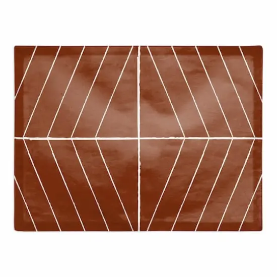 Burnt Orange Stripe 18" x 14" Cotton Twill Placemat {1}