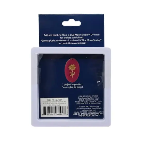 Blue Moon Studio&trade; UV Resin Craft 18mm Birth Month Flower Charm Fillers, 12ct. {5}