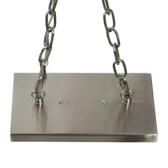 Hello Honey&reg; Robert Stevenson Lighting Walsh Metal 4-Light Linear Chandelier with Shades Black/Brushed Nickel {10}