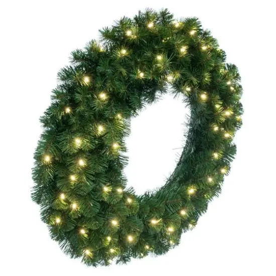 30" Oregon Fir Christmas Wreath, Warm White LED Lights {3}