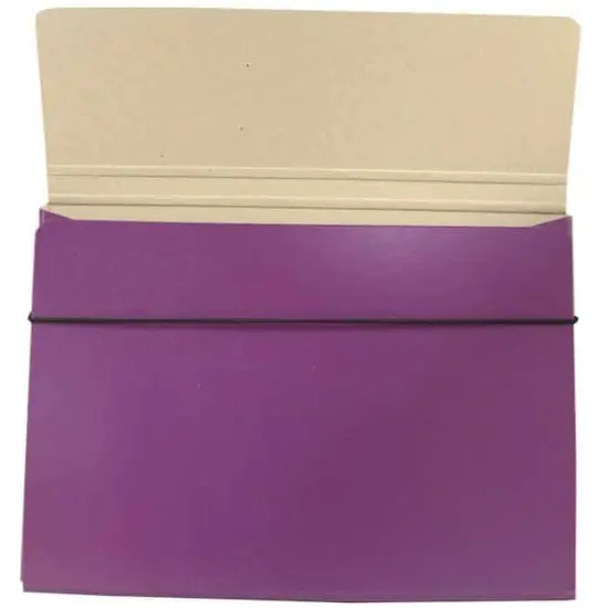 JAM Paper Strong Thin Portfolio Carrying Case with Elastic Band Closure Purple {5}