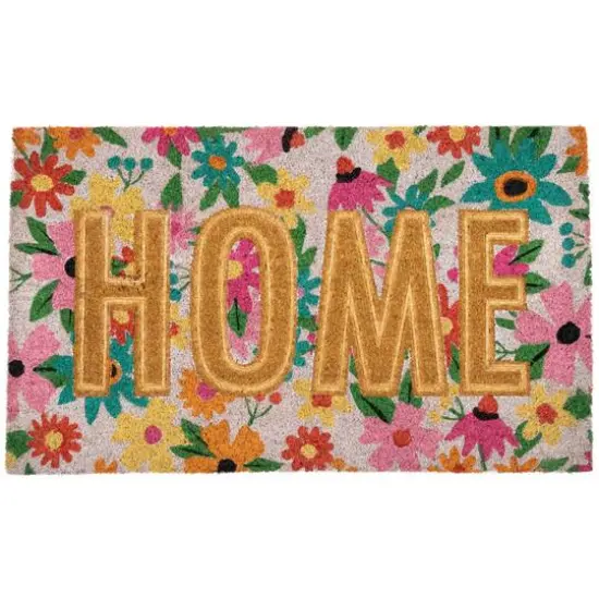 Pink & Orange Floral Home Doormat {1}