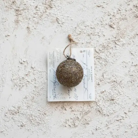 Hello Honey&reg; 24 Pack 2" Gold & Brown Beaded Glass Ball Ornaments {3}