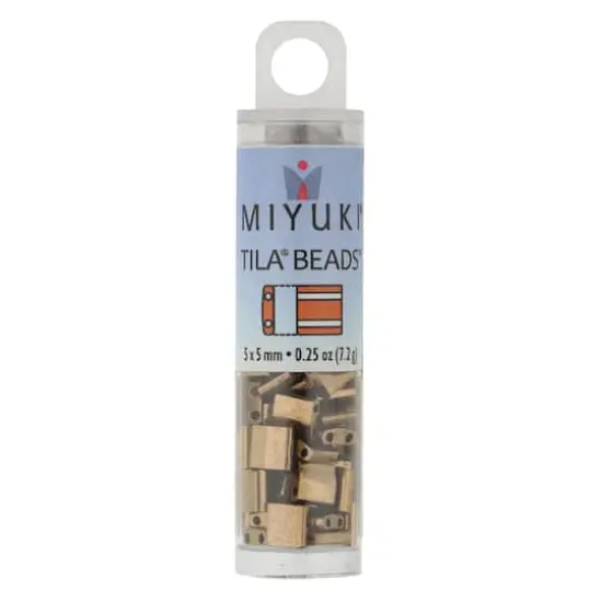 Miyuki&reg; Tila&reg; 5mm 2-Hole Square Glass Seed Beads Dark Bronze {4}