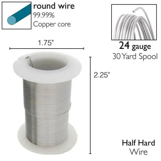 The Beadsmith&reg; Wire&trade; Elements 24 Gauge Tarnish-Resistant Wire Titanium {7}