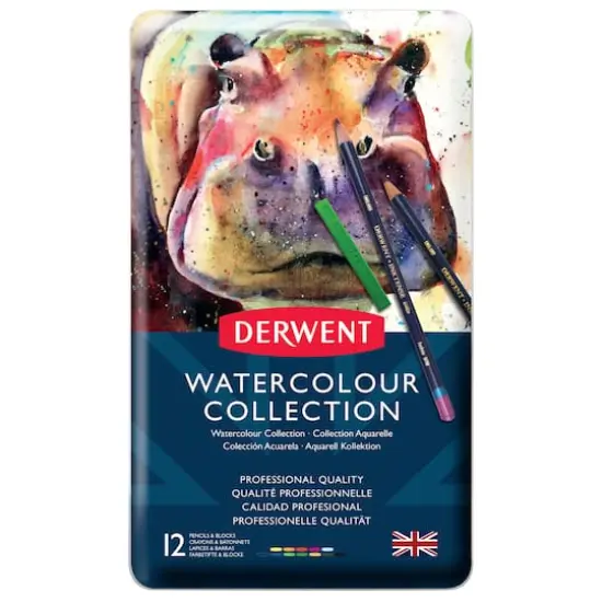 Derwent&reg; Watercolor Pencil Collection 12 Color Tin Set {3}