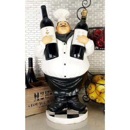 24" White Polystone Traditional Chef Sculpture {10}