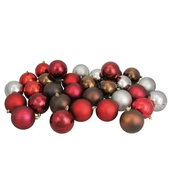 32ct. 3.25" 2-Finish Multicolor Shatterproof Ball Ornaments {1}