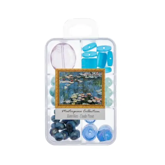 John Bead Masterpiece Collection Glass Bead Box Mix Water Lilies/Claude Monet {1}