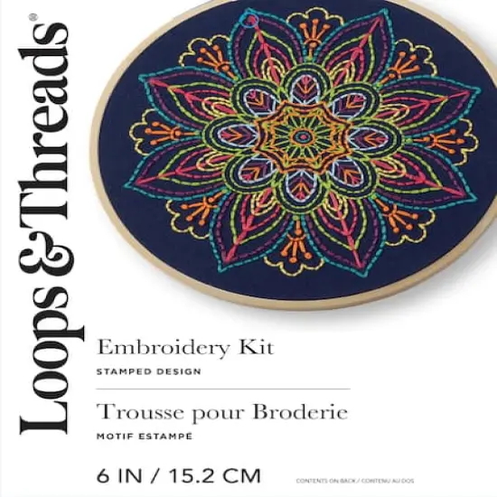 6" Neon Mandala Embroidery Kit by Loops & Threads&reg; {3}
