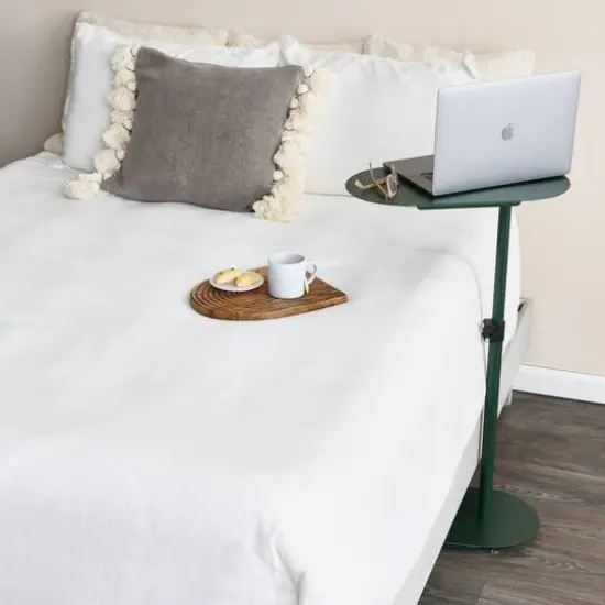 Hello Honey&reg; Modern Adjustable C-Shaped End Table Dark Green {5}