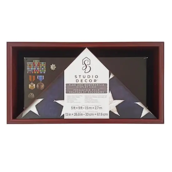 13" x 26.5" Mahogany Flag & Memorabilia Display Case by Studio D&eacute;cor&reg; {1}