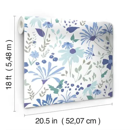 RoomMates Blue Bella Garden Peel & Stick Wallpaper {4}