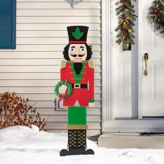 Glitzhome&reg; 60" Metal Nutcracker Porch D&eacute;cor {4}