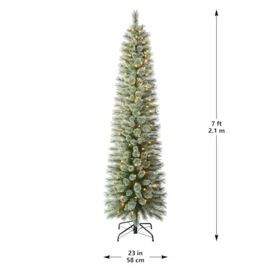 7ft. Pre-Lit Cashmere Pencil Artificial Christmas Tree, Warm White LED Lights by Ashland&reg; {9}