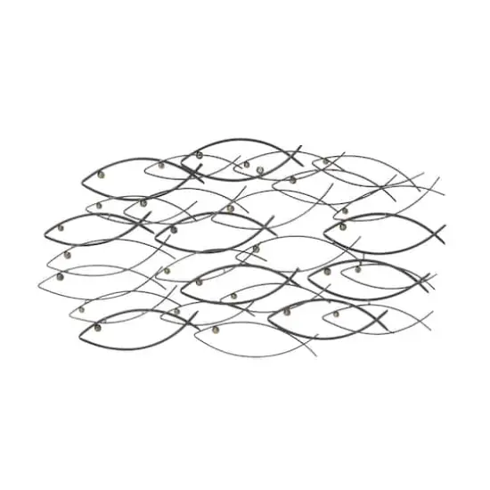 39" Dark Gray Metal Coastal Fish Wall D&eacute;cor {1}