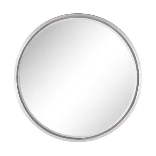 24" Silver Contemporary Metal Wall Mirror {1}