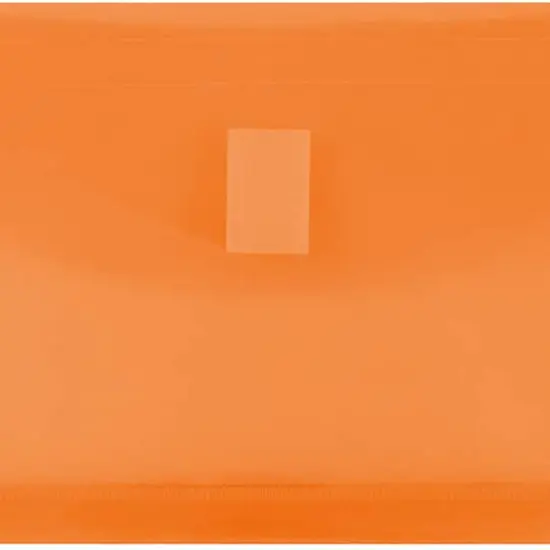 JAM Paper 5.25" x 10" Plastic #10 Business Filing Envelopes with Hook & Loop Closure, 108ct. Orange {4}