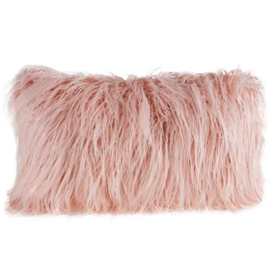 Hastings Home Faux Fur Lumbar Pillow Coffee {2}