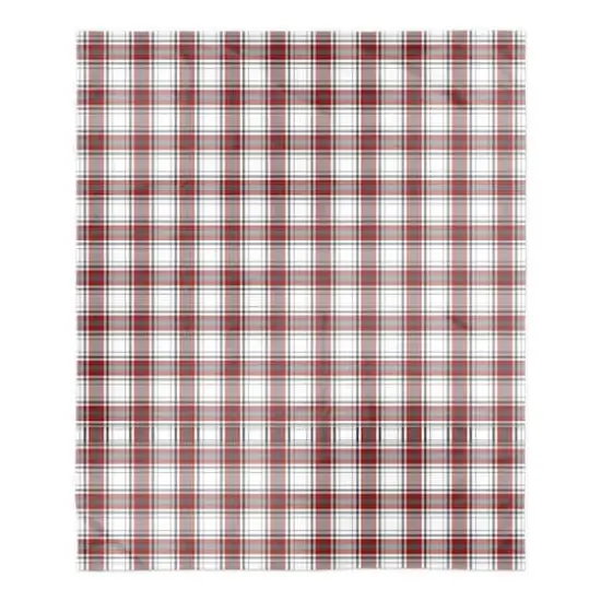 Red And Gray Plaid 50x60 Sherpa Fleece Blanket {1}