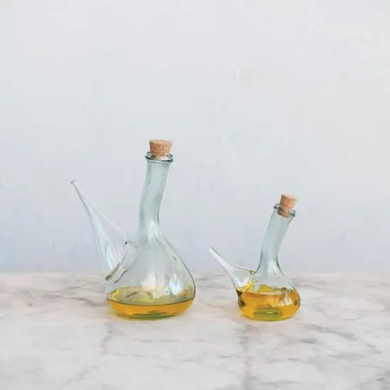 Hello Honey® Round Reclaimed Traditional Glass Wine Pitcher with Cork {3}
