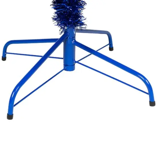 9ft. Pre-Lit Blue Artificial Tinsel Christmas Tree, Clear Lights {7}