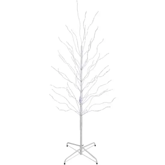 5ft. Pre-Lit White Birch Twig Artificial Christmas Tree, Cool White LED Lights {1}
