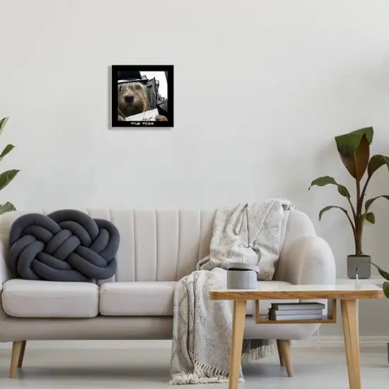 Stupell Industries Dog Dylan Funny Musician Wearing Hat Cityscape Wall Plaque Art {3}