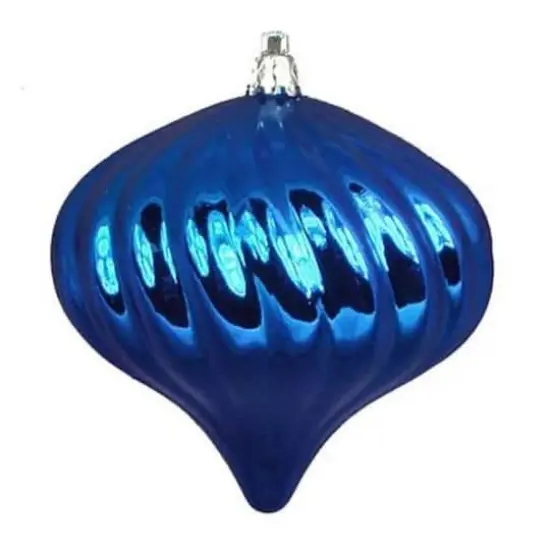4ct Shiny Lavish Blue Swirl Shatterproof OnionOrnaments {4}