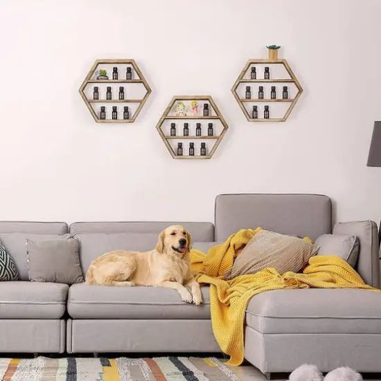 Essential Oil Storage Shelf Set Light Brown {7}