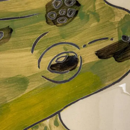 Hello Honey&reg; Green 11.75" Garden Frog Stoneware Plate {6}