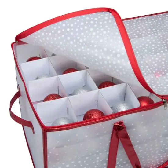 Simplify Red & White 128ct. Ornament Storage Organizer {3}