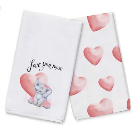 Love You More 16" x 25" Tea Towel - Set of 2 {1}