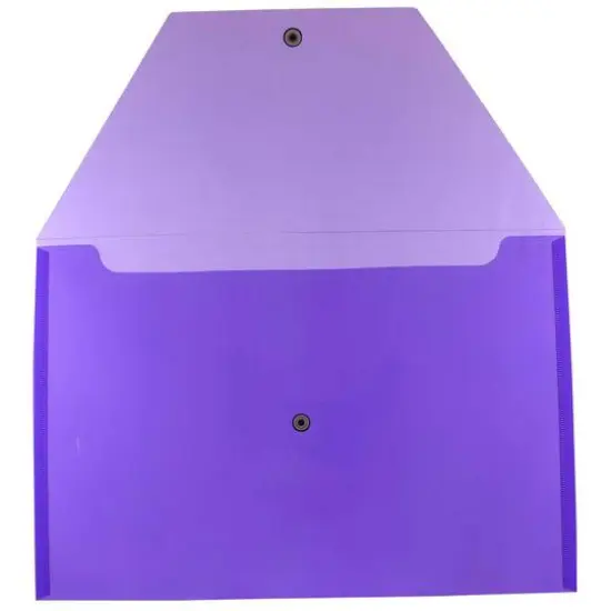 JAM Paper 9.8" x 14.5" Plastic Snap Closure Envelopes, 12ct. Purple {4}