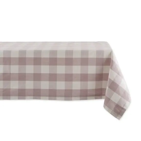DII&reg; 104" Buffalo Check Tablecloth Light Blue and White {2}