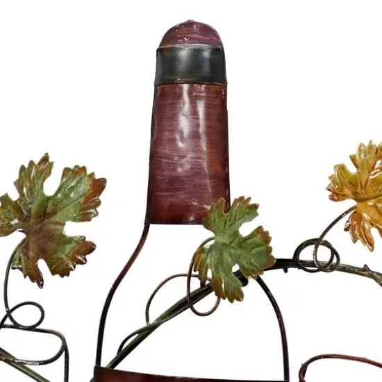 Multi Colored Metal Traditional Wine Wall Decor, 19" x 36" x 1" {5}