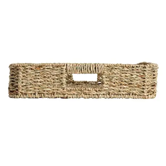 Hello Honey&reg; 20" x 14" Natural Hand-Woven Seagrass Tray with Handles {4}