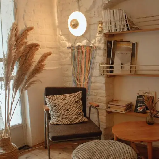 2.5ft. Rustic Knotted Rope Shade on Birch Branch Wall Art {6}