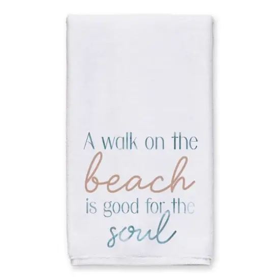 A Walk On The Beach Tea Towel Set Blue/White {3}