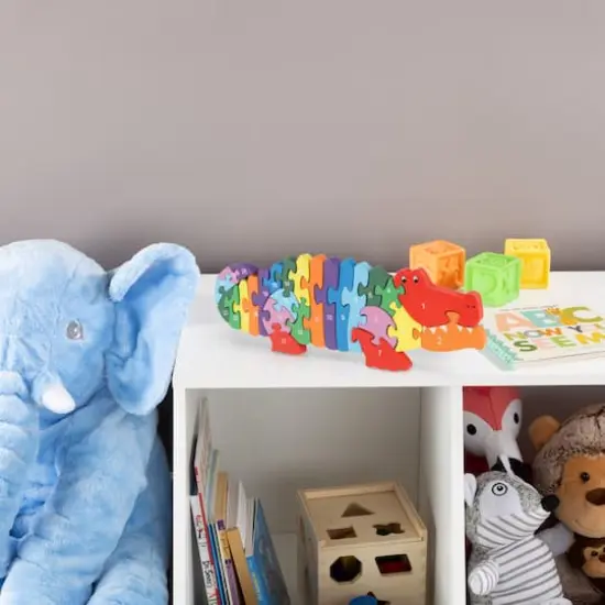 Toy Time Wooden Alphabet & Number Alligator 26 Piece Jigsaw Puzzle {8}